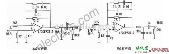 OPA2111设计的均衡立体声前置放大电路简介  第1张