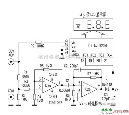 万用表AC/DC自动转换电路  第1张