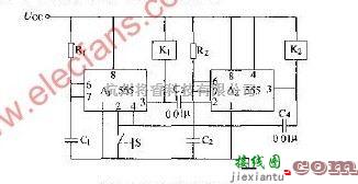 555级联定时电路原理示意图  第1张