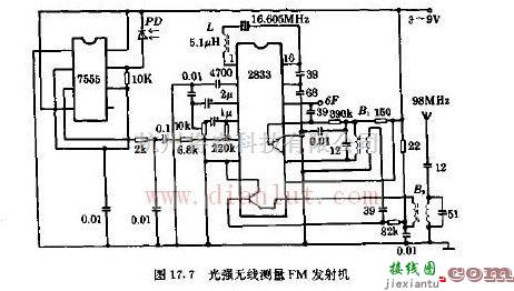 光强无线测量FM发射机电路解析  第1张