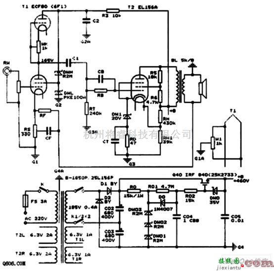 音频电路中的用EL156构建25W单端甲类胆机电路  第1张