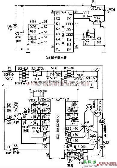 格力FB1-40B1电脑式遥控壁扇电路设计  第1张