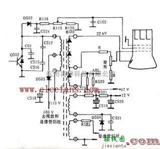 海燕CS37-2机的显像管馈电电路示意图  第1张