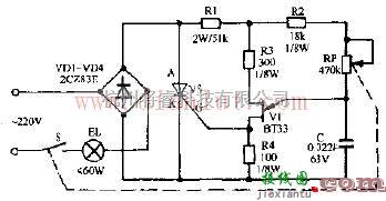 采用桥式整流实现双鱼牌B7416型电子调光书写台灯电路  第1张