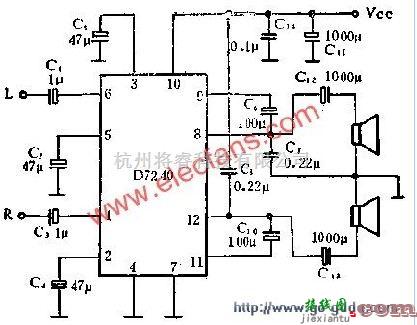 新型D7240(5.8W)双音频功率放大电路  第1张