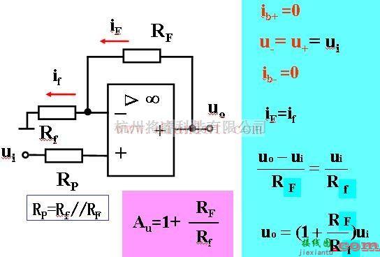 线性放大电路中的同相比例运放电路原理图  第1张