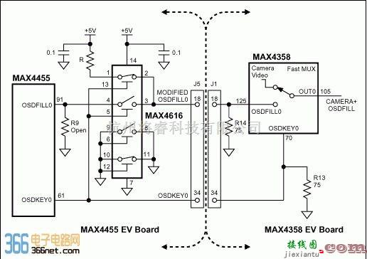 4片MAX4616可以用于MAX4455所有八个通道的改进电路说明  第1张