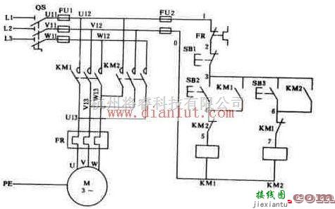 接触器联锁的正反转控制电路原理图  第1张