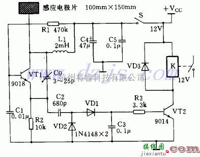 控制电路中的电容式接近控制电路设计图  第1张