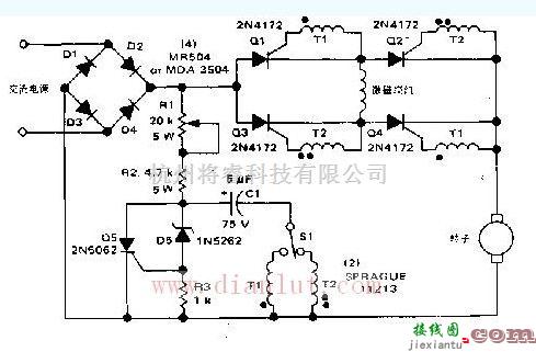 关于串绕电机转向与速度的控制电路图  第1张