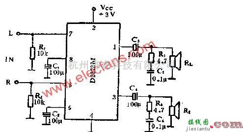 多功能D2822M双通道音频功率放大电路  第1张