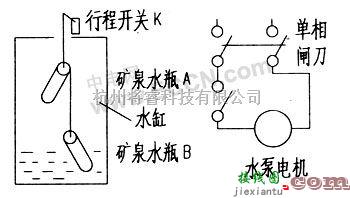 控制电路中的自制抽水机自动断电电路  第1张