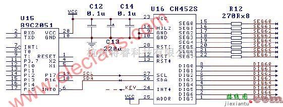 CH452与2线接口连接单片机  第1张
