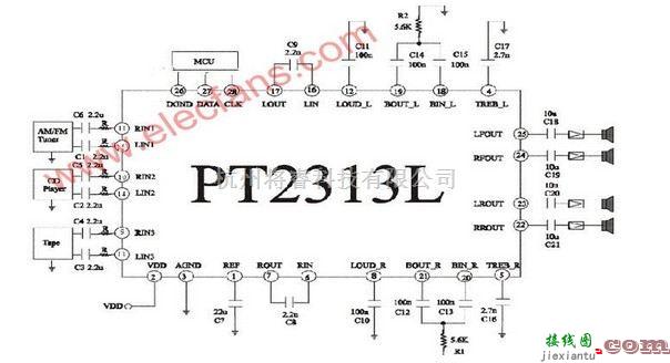 PT2313设计的低音炮电路图简介  第1张