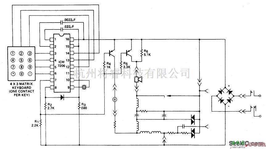 通信电路中的电话听筒音频拨号编码器  第1张