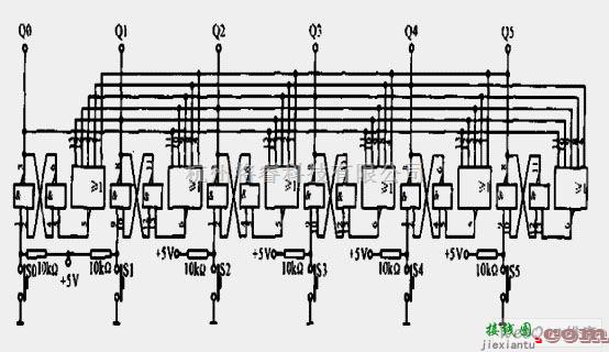 开关电路中的6路互斥开关电路  第1张