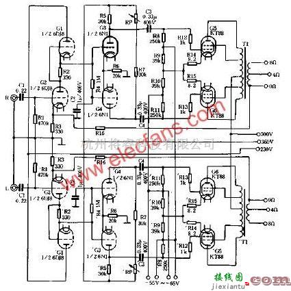 一款HI-FI电子管功率放大器电路原理图原理  第1张