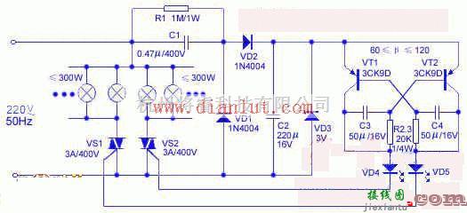 交替闪烁的彩灯电路简介  第1张