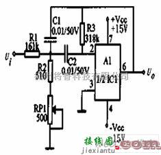 滤波器中的多重反馈带通滤波器电路  第1张