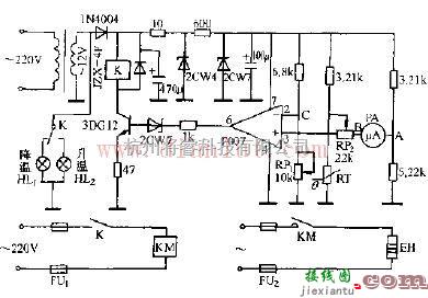 负温度系数热敏电阻器测温控温电路原理图  第1张