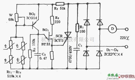 控制电路中的简易的电风扇温控调速电路  第1张