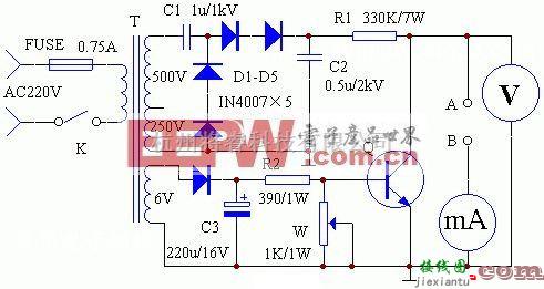 简易耐压测试器电路  第1张
