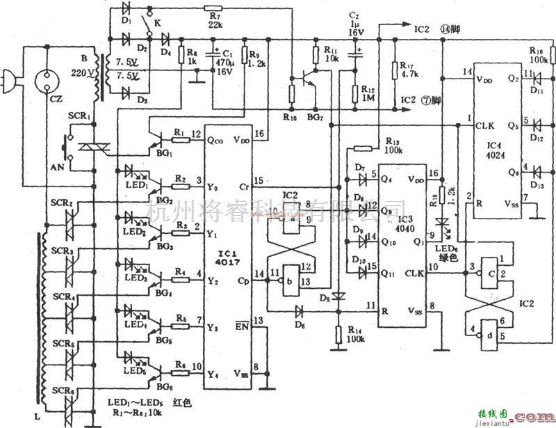 基于CD4017的电风扇睡眠风控电路  第1张