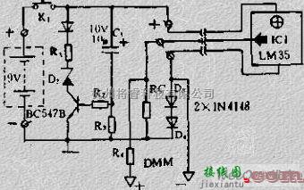 检测电路中的数字万用表测温探头电路  第1张