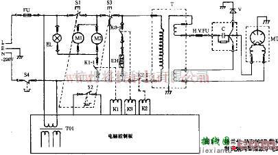 格兰仕WD900B数码控制式烧烤型微波炉电路原理图  第1张