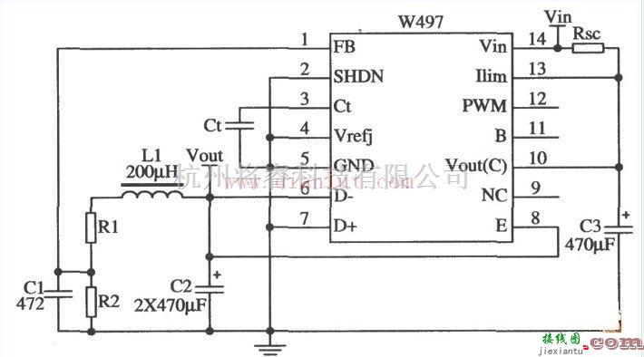 基于W497构成的降压型开关稳压器电路  第1张