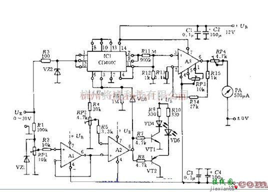 基于CD4007的电子电压表电路  第1张