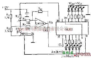 发光二极管温度显示器电路原理图  第1张