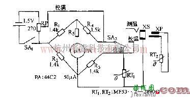 MF53--型热敏电阻器测湿电路原理图  第1张