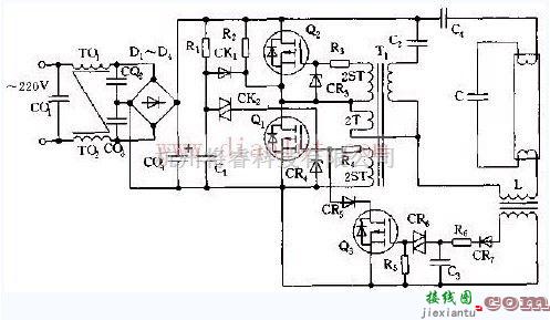 MOSEFT管电子镇流器电路图  第1张