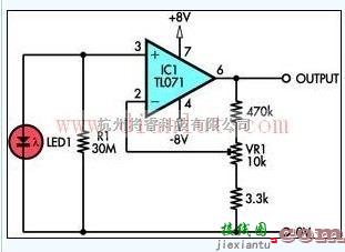 传感器电路中的LED灯基于TL071的设计  第1张