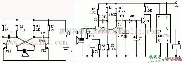 光电电路中的超声波传感器遥控电灯开关及电扇变速器原理  第1张