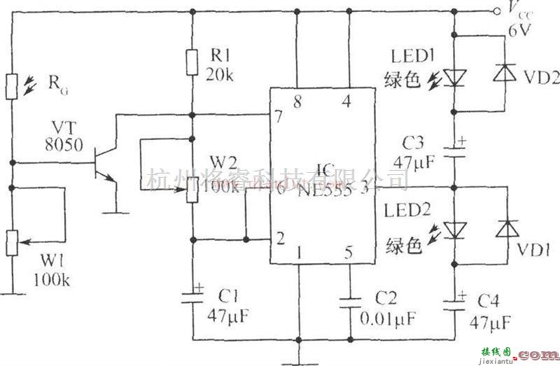 光电电路中的电子萤火虫工作原理及元件电路图  第1张