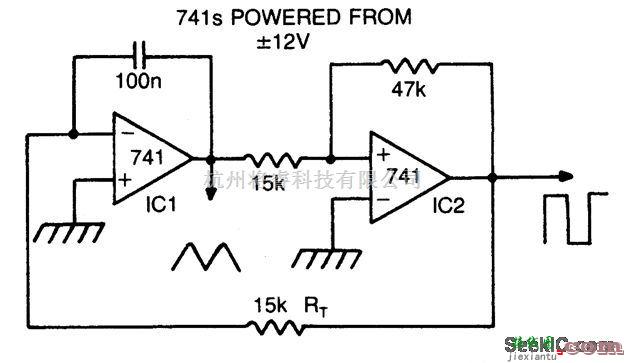 基础电路中的简易三角波/方波振荡器电路  第1张
