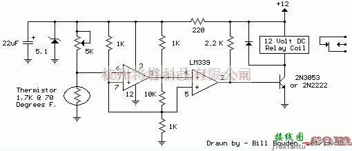 传感器电路中的LM339设计的电子温控器及继电器基于LM339设计  第1张