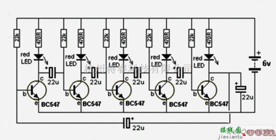 电源电路中的LED跑马灯电路图  第1张