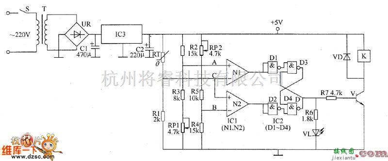 自动温度控制器电路图  第1张