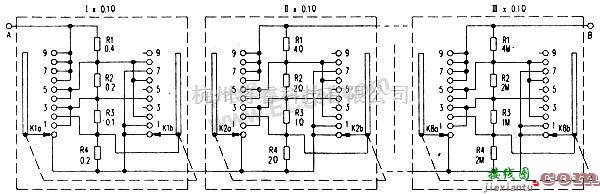 光电电路中的十进制电阻箱电路  第1张