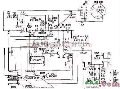 菊花牌FL40-12型落地扇电路  第1张