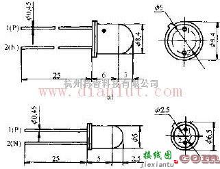 传感器电路中的2CU型光敏二极管外形次寸电路图  第1张