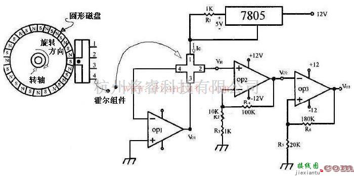 传感器电路中的霍尔转速式传感器电路  第1张