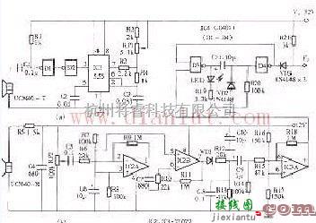 光电电路中的超声波防盗报警探测器的发射和接收电路  第1张