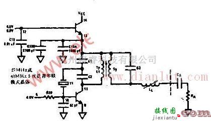 遥控电路中的一种简单的振荡器发射机电路  第1张