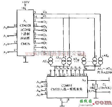 光电电路中的基于AD590测温通断控制电路  第1张