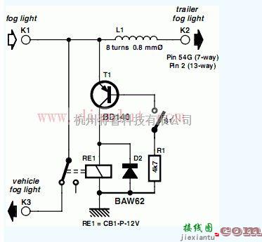 传感器电路中的关于雾灯开关的电路图  第1张