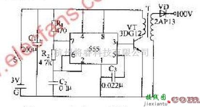 555直流3V变换直流100V的电路  第1张